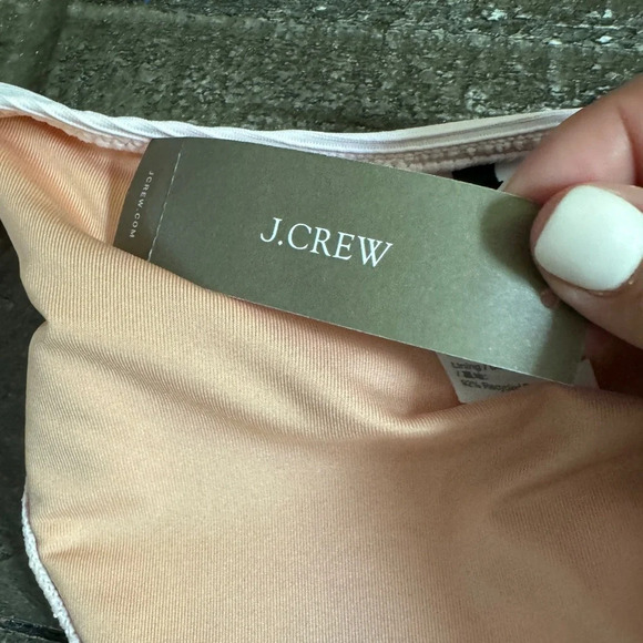 J.Crew‎ Swimsuit Womens M Pink Bikini Bottom Ribbed String Cheeky Curved BE805 - Picture 4 of 7